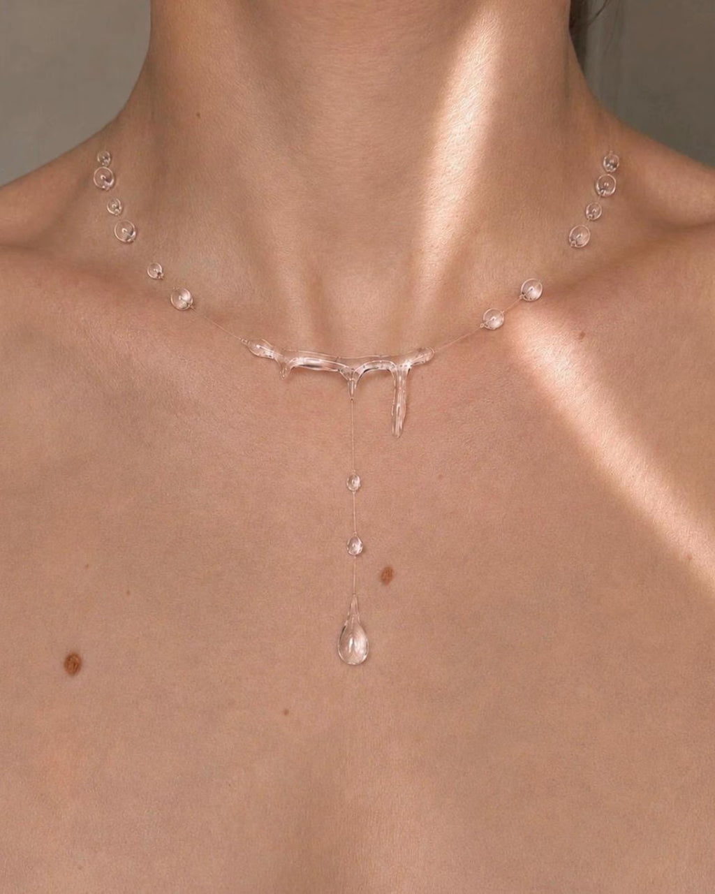 "Handmade"Crystal Cascade Teardrop Necklace – Delicate Waterfall Y-Style Statement Necklace