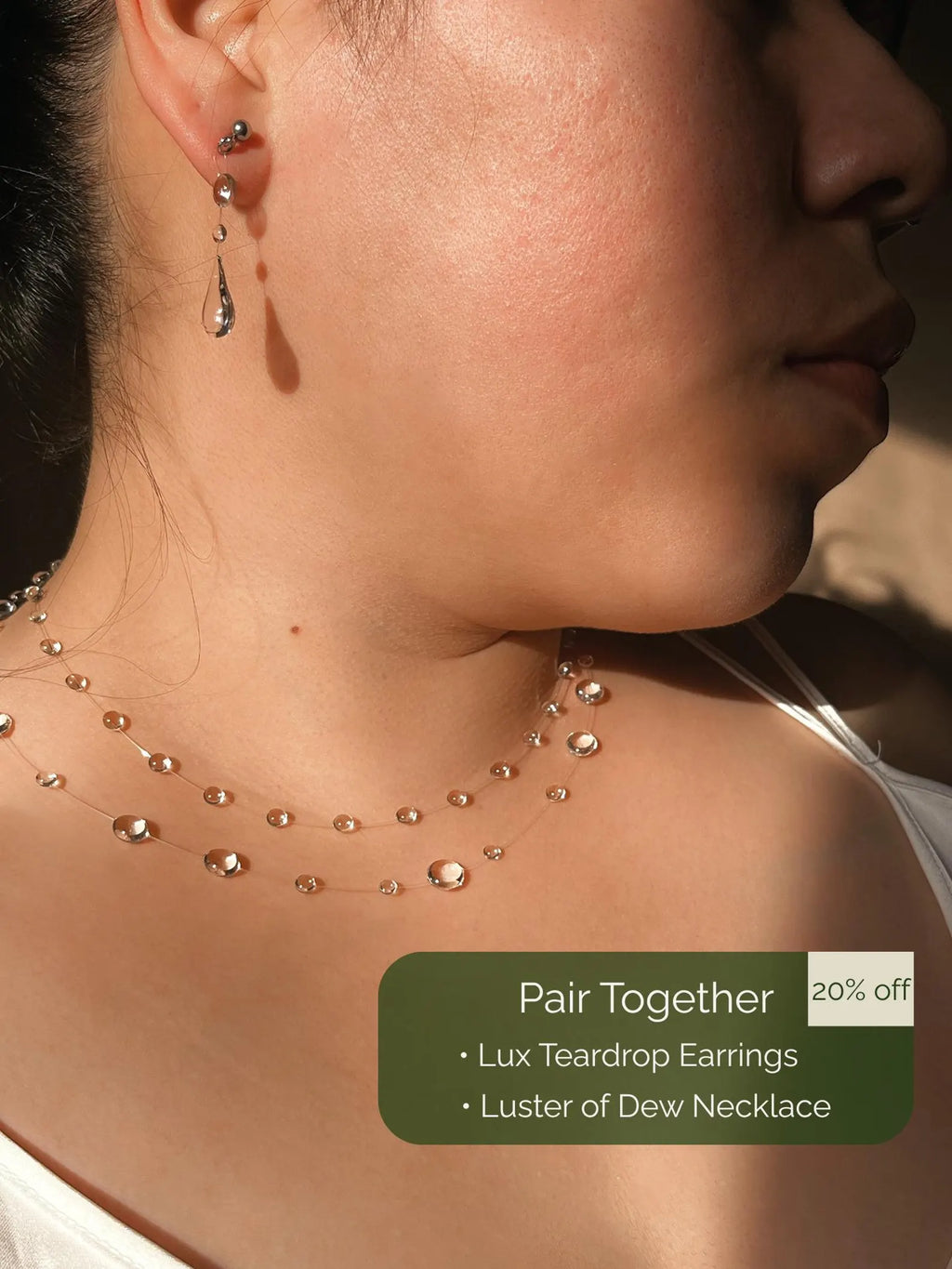 "Handmade" Lumière Teardrop Crystal Dangle Earrings