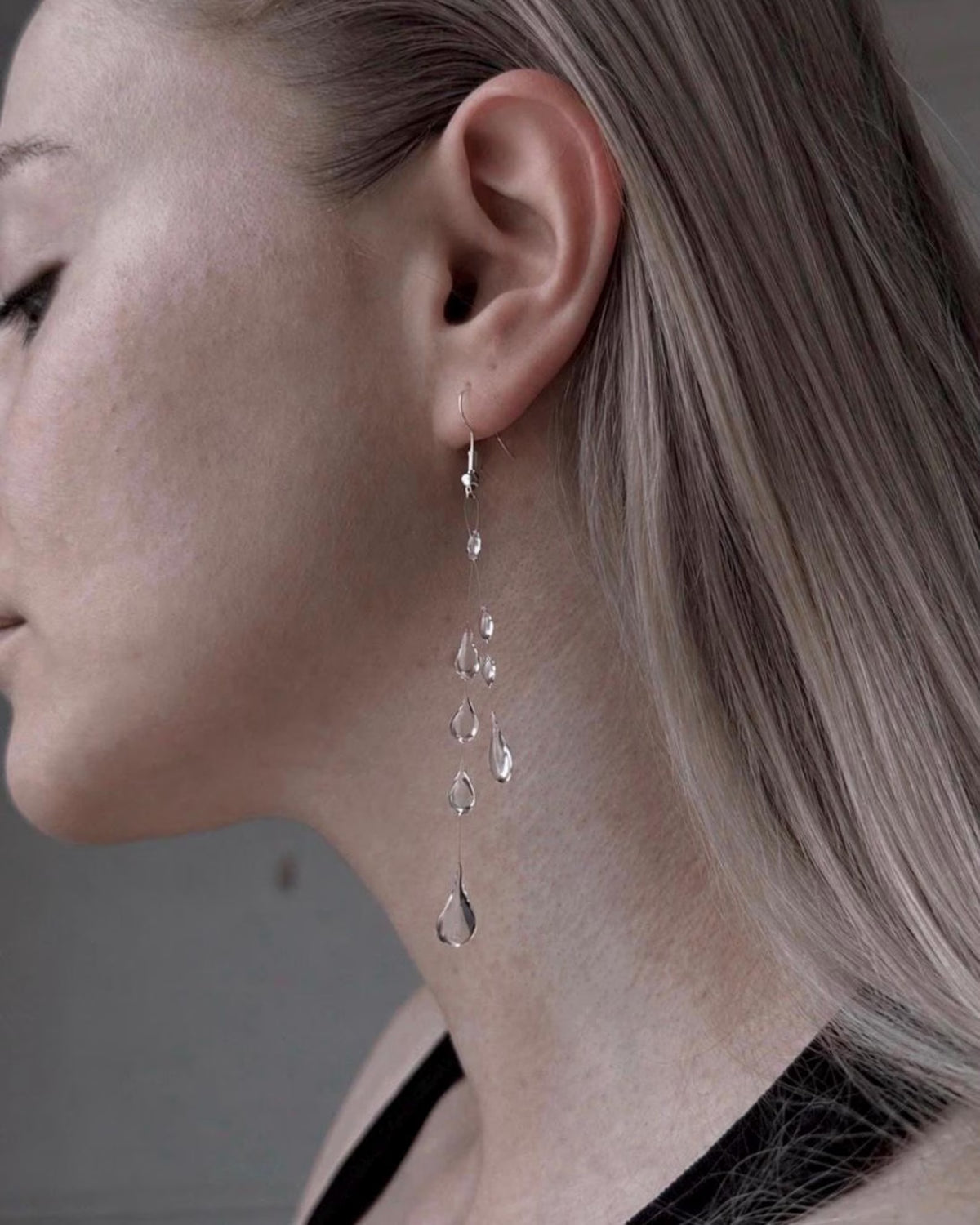 "Handmade"Ethereal Rainfall Crystal Drop Earrings