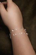 "Handmade"Crystal Raindrop Bracelet – Delicate Clear Beaded Double-Strand Bracelet