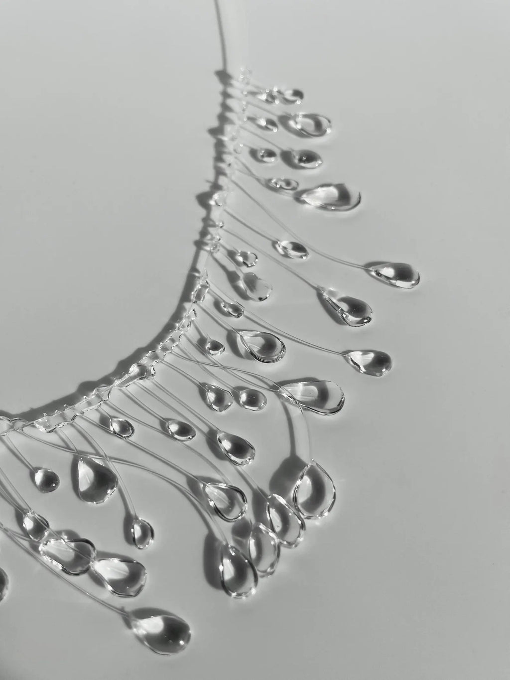 "Handmade" Crystal Raindrop Statement Choker | Clear Liquid Glass Jewelry