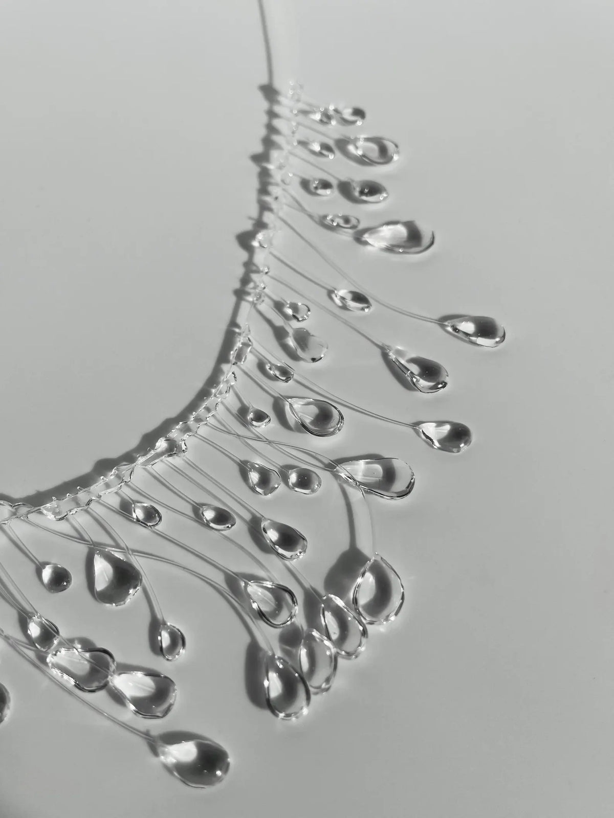 "Handmade" Crystal Raindrop Statement Choker | Clear Liquid Glass Jewelry