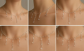 💧 Crystal Raindrop Cascade Necklace –"Handmade" Resin Statement Jewelry