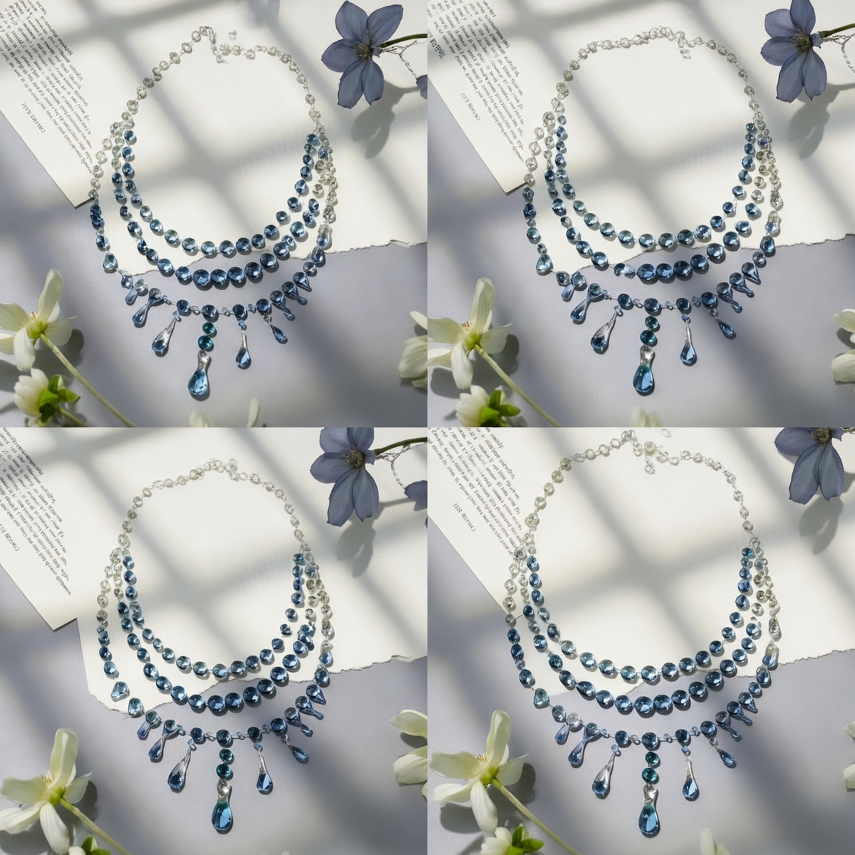 "Handmade"Frozen raindrops necklace