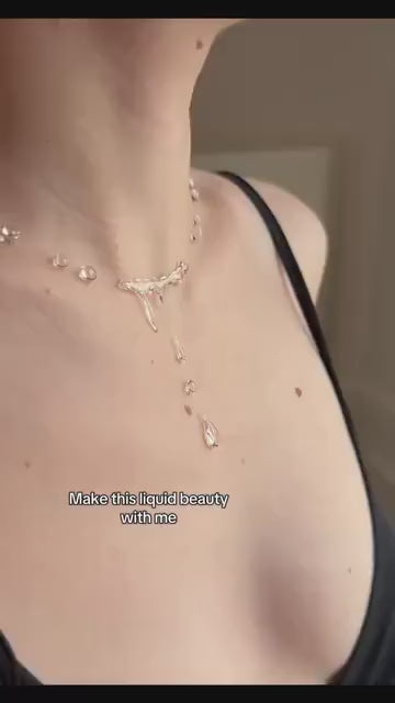 "Handmade"Crystal Cascade Teardrop Necklace – Delicate Waterfall Y-Style Statement Necklace