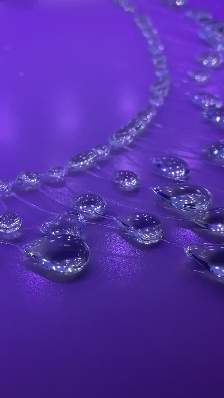 "Handmade" Crystal Raindrop Statement Choker | Clear Liquid Glass Jewelry