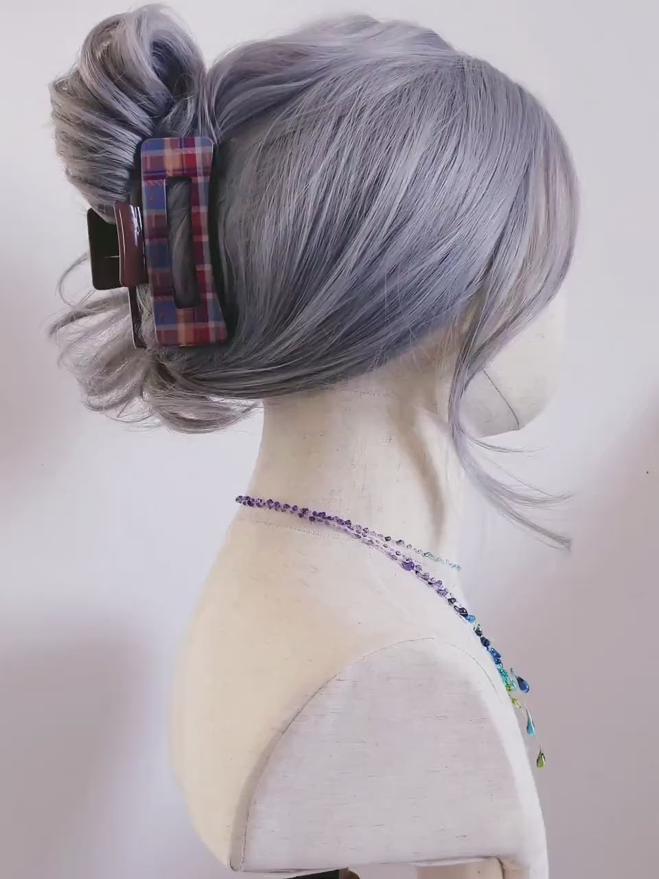 "Handmade"Rainbow Cascade Resin Statement Necklace