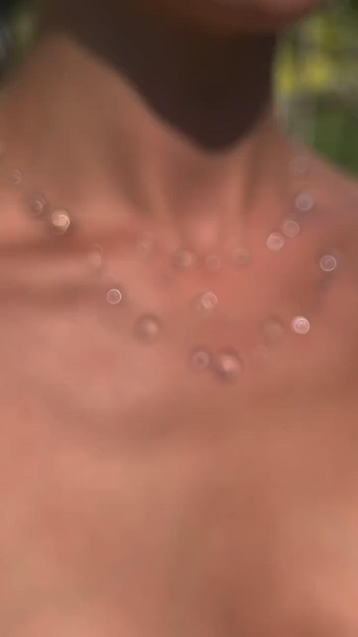 "Handmade"Enchanted Dewdrop Cascade Necklace – Delicate Crystal Rainfall Layered Necklace