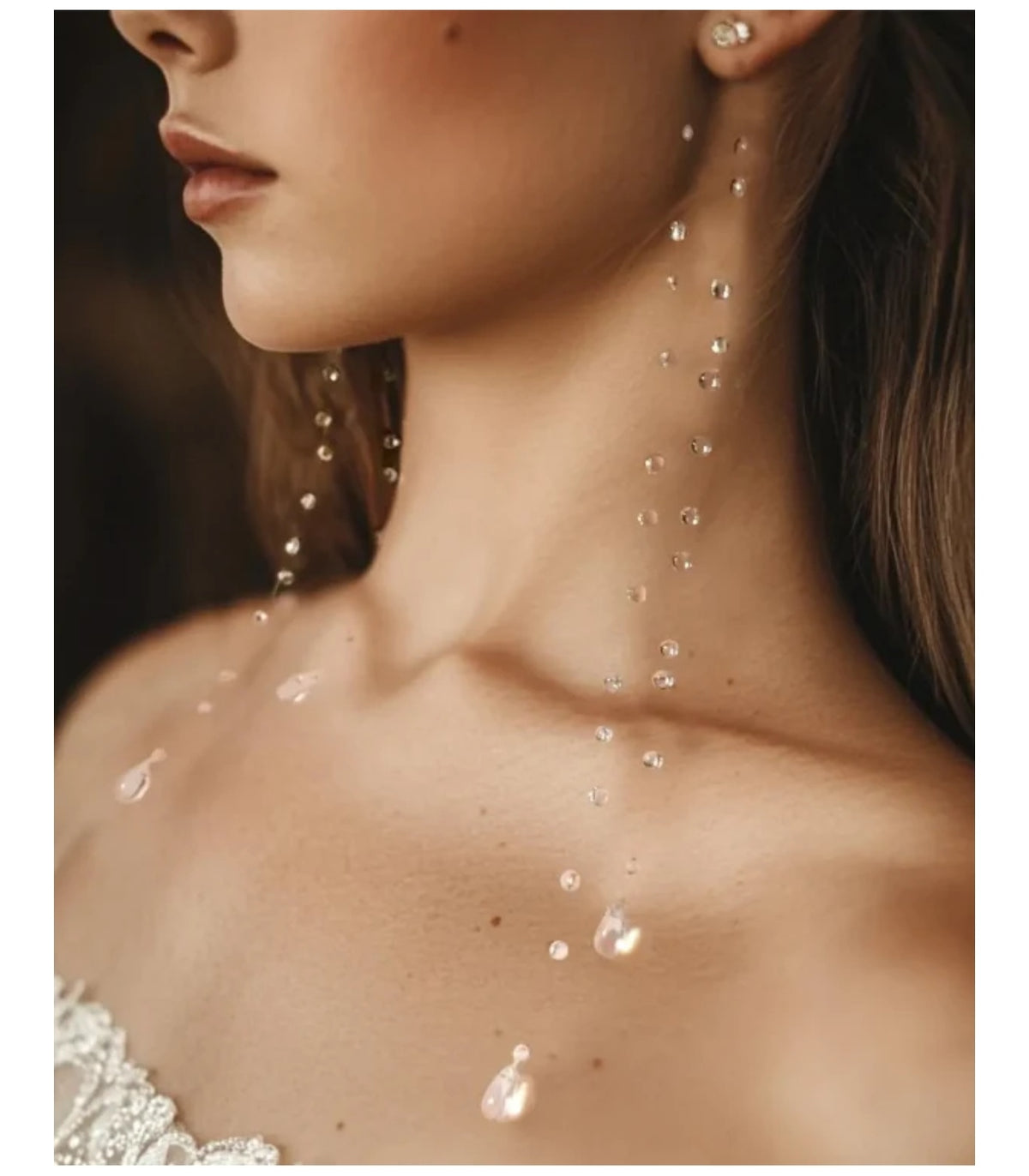 "Handmade"Crystal Raindrop Cascade Earrings – Long Luxe Edition