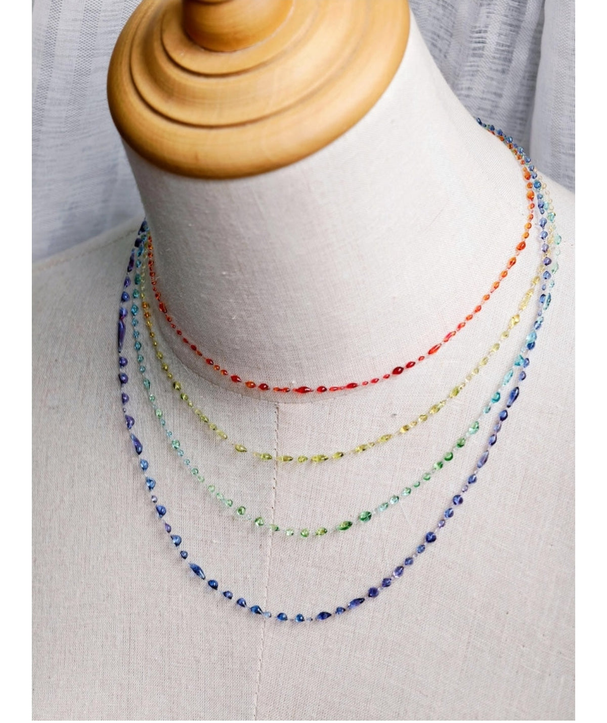 "Handmade"Multicolor Crystal Beaded Layered Necklace