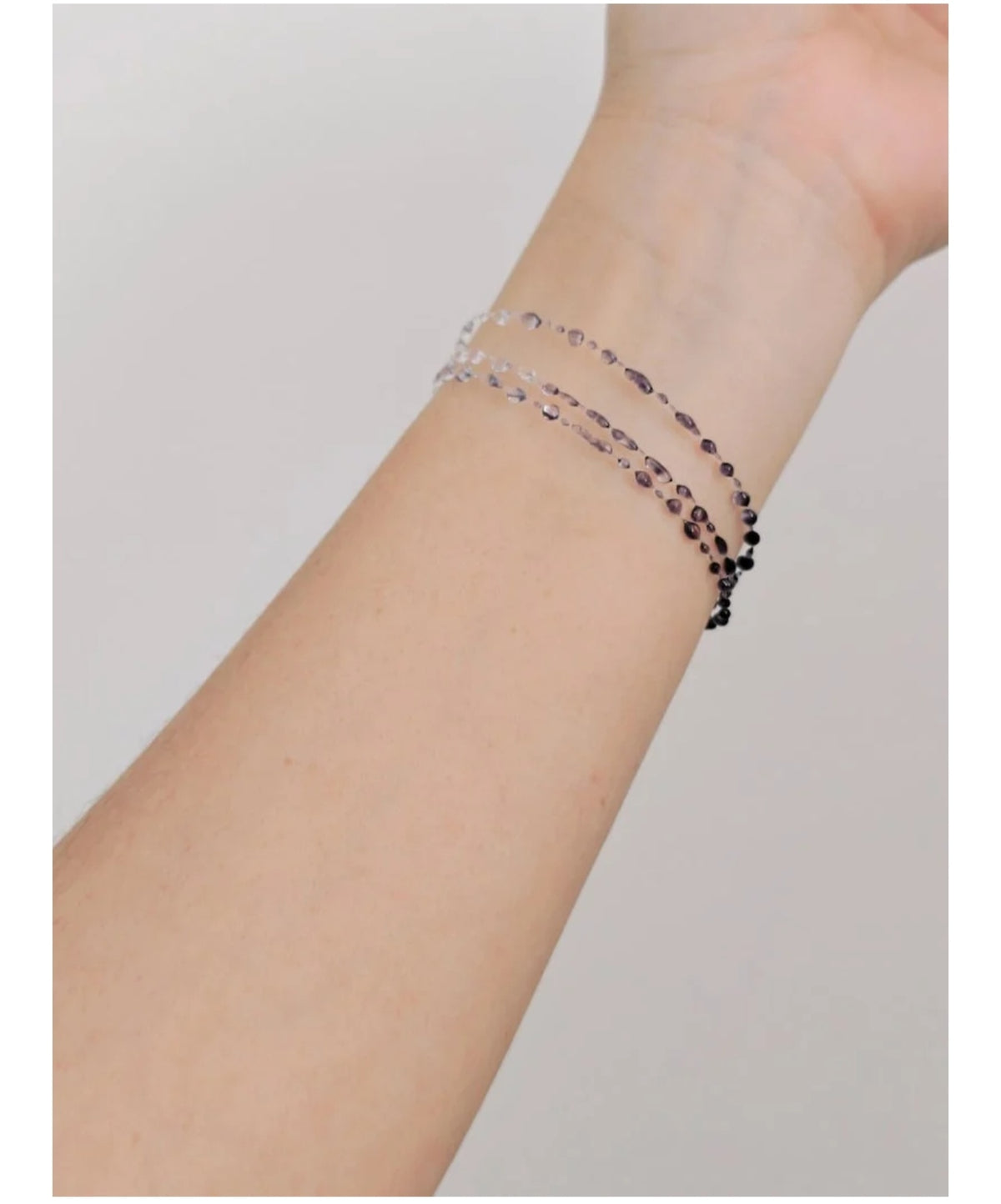 "Handmade"Midnight Sapphire Crystal Double-Layer Bracelet