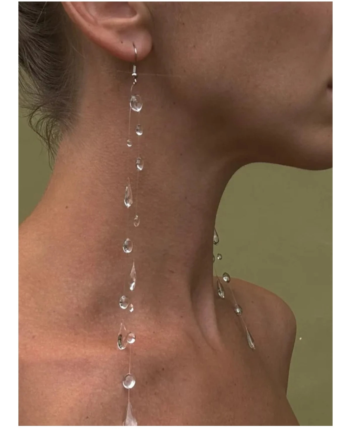 "Handmade"Crystal Raindrop Cascade Earrings