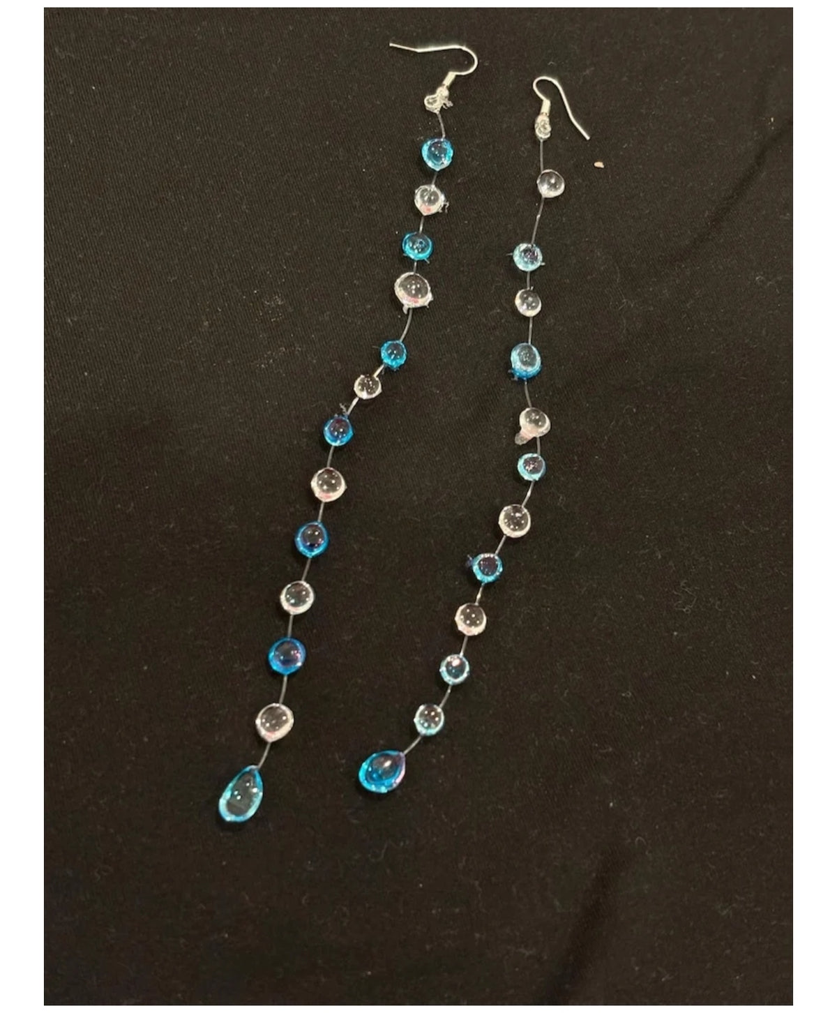 "Handmade"Ocean Mist Crystal Teardrop Earrings