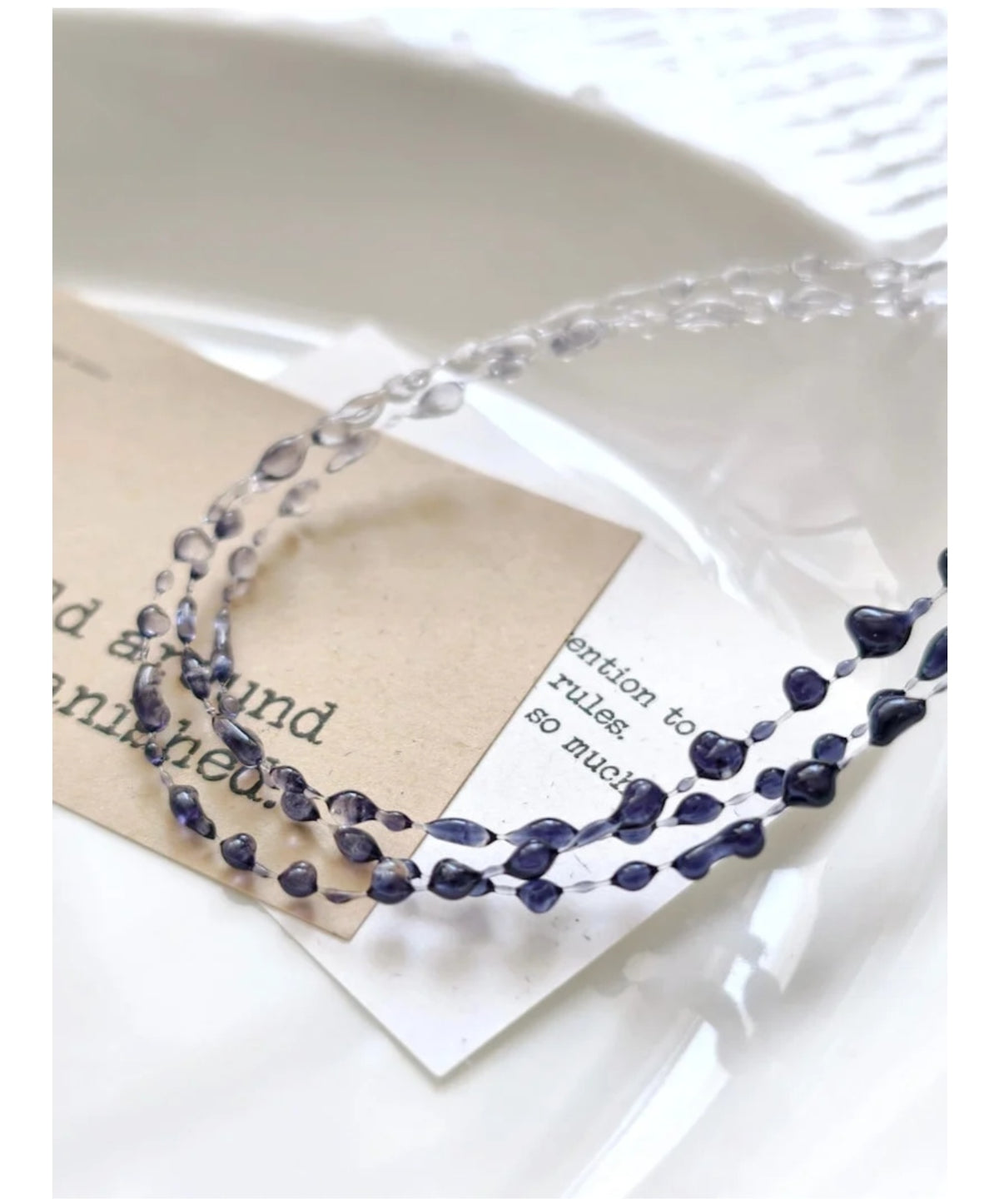"Handmade"Midnight Sapphire Crystal Double-Layer Bracelet