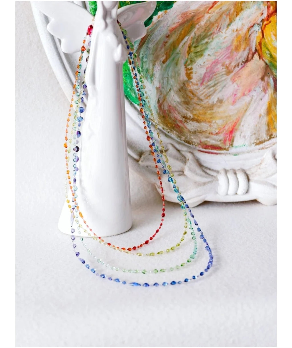 "Handmade"Multicolor Crystal Beaded Layered Necklace