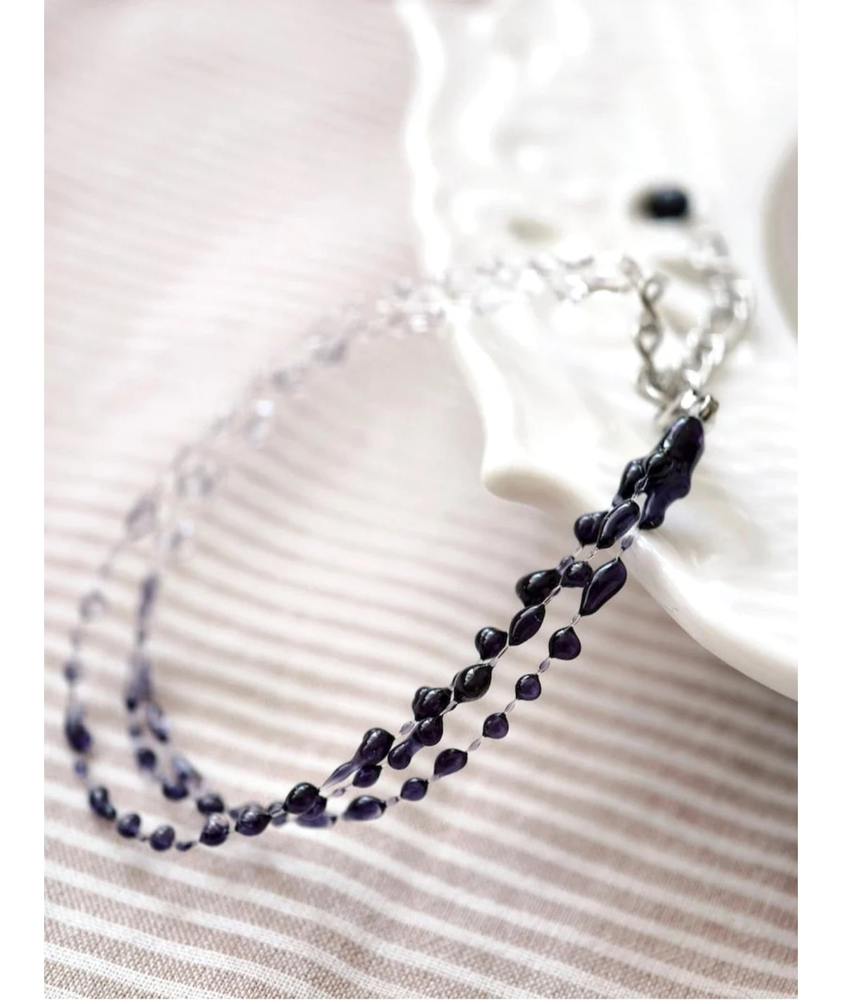 "Handmade"Midnight Sapphire Crystal Double-Layer Bracelet
