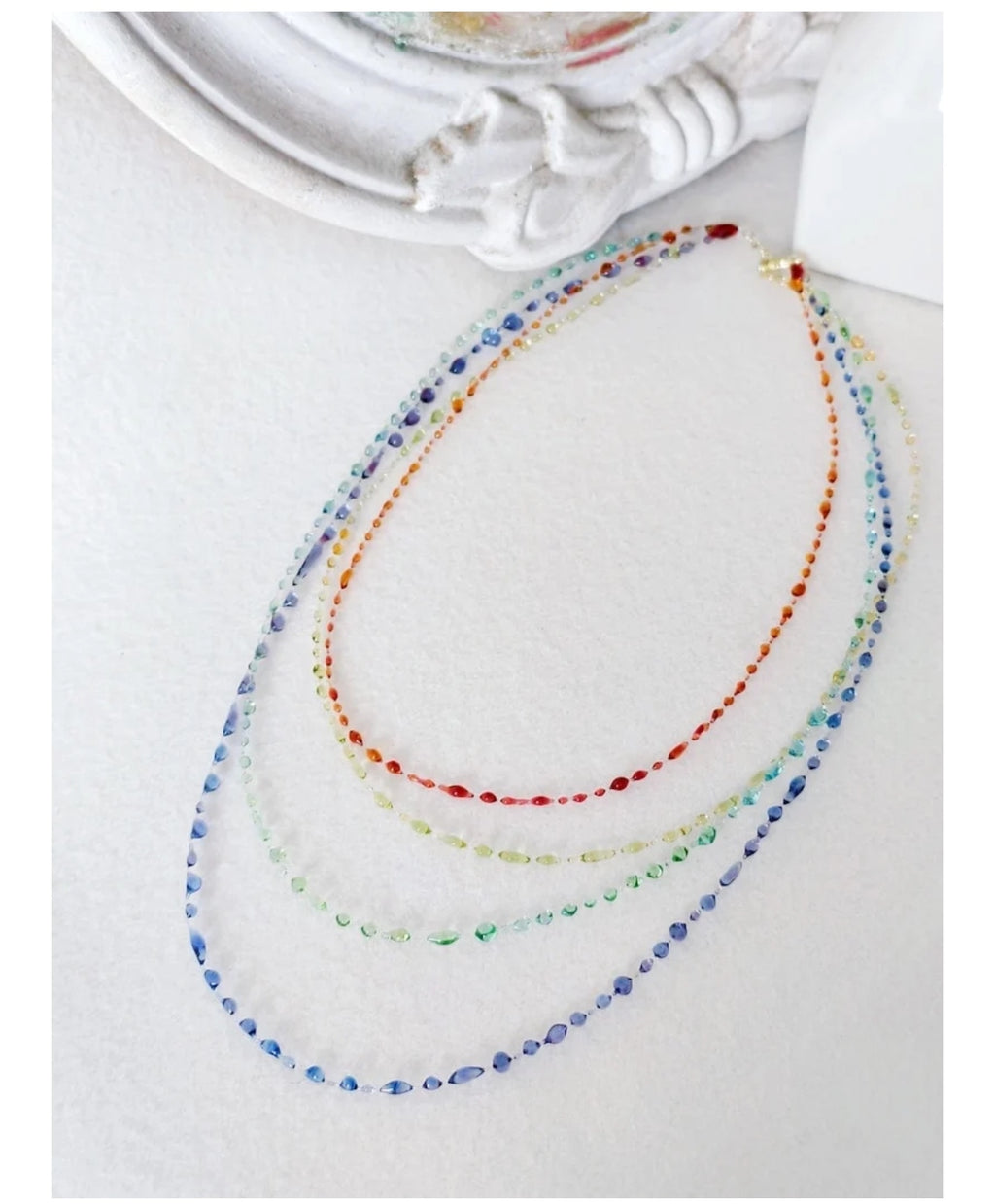 "Handmade"Multicolor Crystal Beaded Layered Necklace